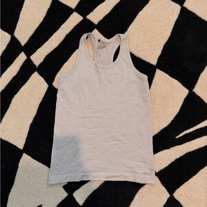 Second Skin Light Gray Racerback Tank Top